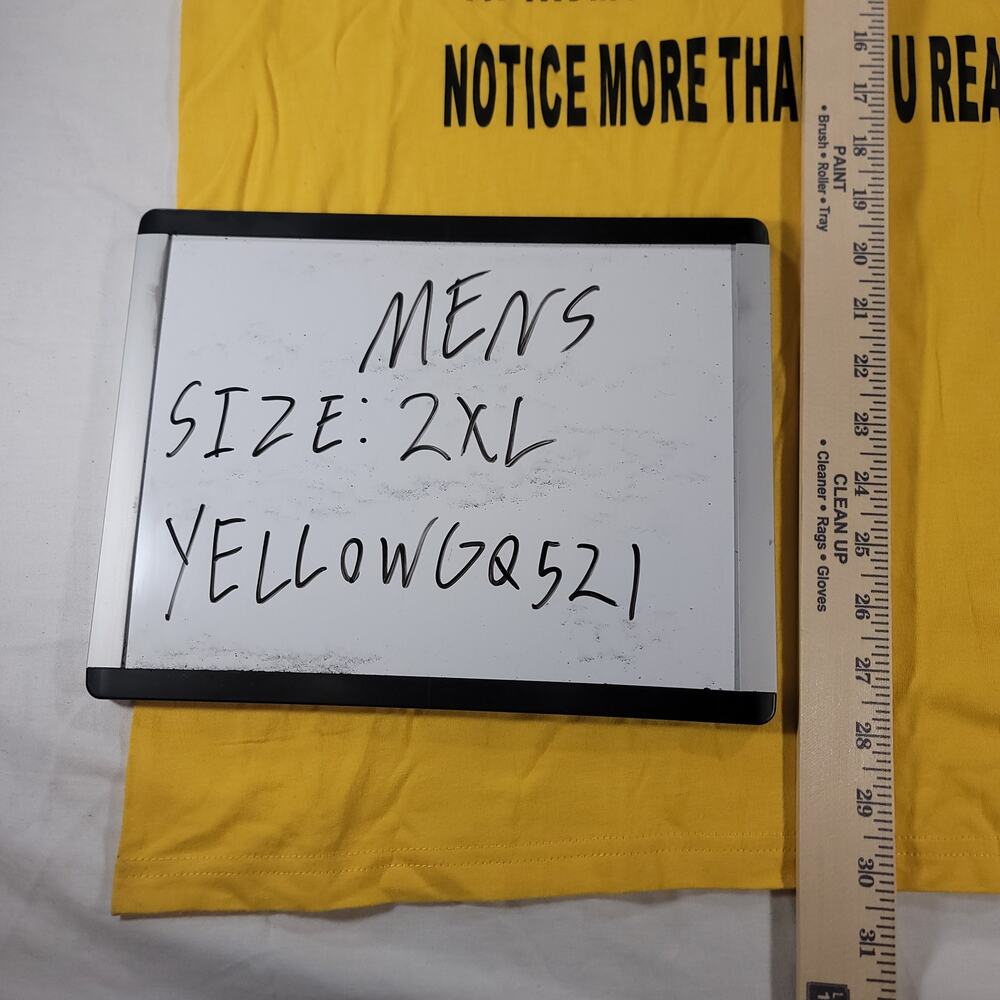 Dont Underestimate Me Graphic Short Sleeve Crew Neck Shirt Mens Size 2XL Yellow - Picture 7 of 9